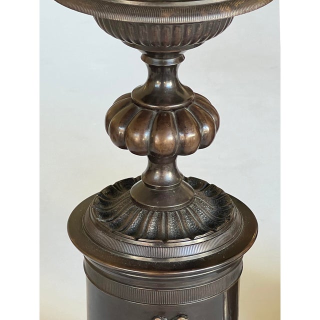 Pair Empire Style Bronze Candle Holders For Sale In San Francisco - Image 6 of 7