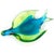 Murano Vintage Sommerso Glowing Uranium Blue Yellow Green Italian Art Glass Bird Shaped Bowl For Sale - Image 9 of 11