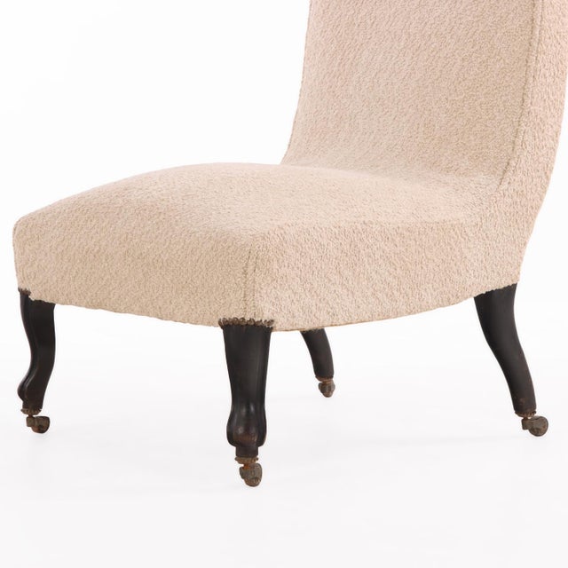English Upholstered Slipper Chair, C. 1900 For Sale In Philadelphia - Image 6 of 8
