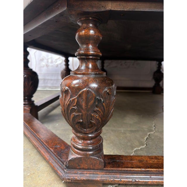 Mid 20th Century Monumental Octagonal Baroque Coffee Table With Parquetry Top For Sale - Image 5 of 15
