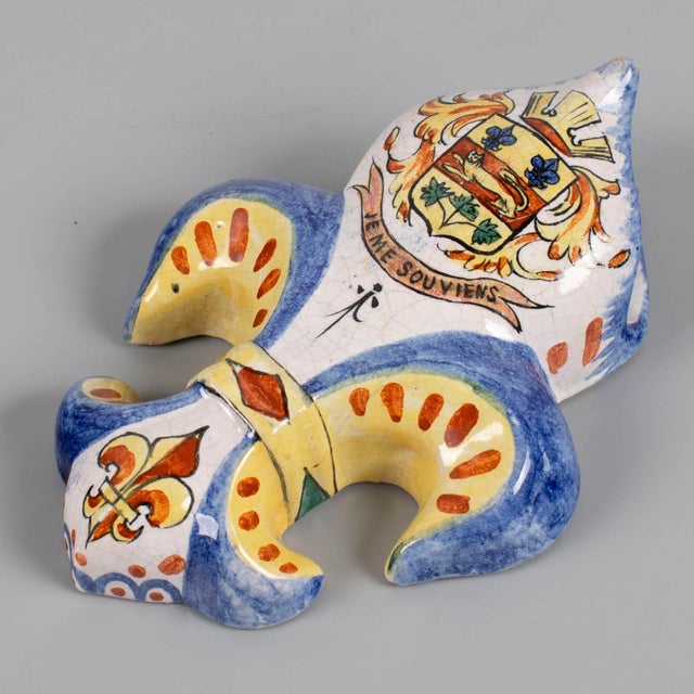 19th Century French Faience Fleur De Lis Wall Pocket For Sale In Orlando - Image 6 of 13