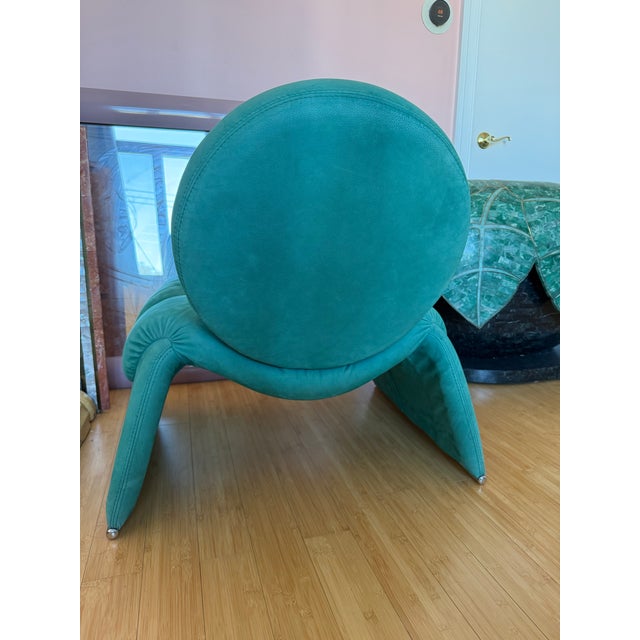 Postmodern 1980s Postmodern Vittorio Introini Style Green Chair For Sale - Image 3 of 8