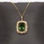 Art Deco 5.6cts Chrome Tourmaline Pendant With Natural Diamond Halo in Solid 14k Gold For Sale - Image 3 of 7