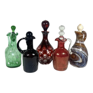 Late 20th Century Art Glass Cruet Collection - Ser of 5
