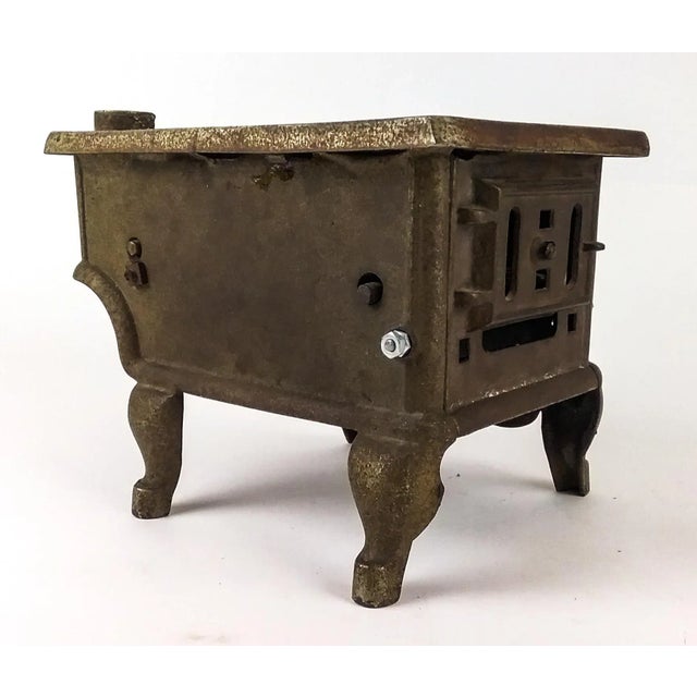Copper Miniature Crescent Cast Iron Stove Replica For Sale - Image 8 of 13