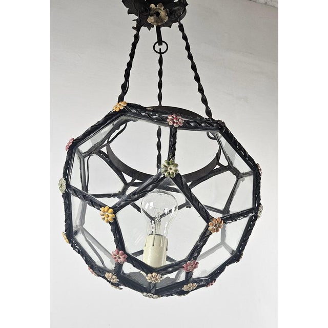 1950s Vintage Tole Honeycomb Pendant Light, 1950s For Sale - Image 5 of 12