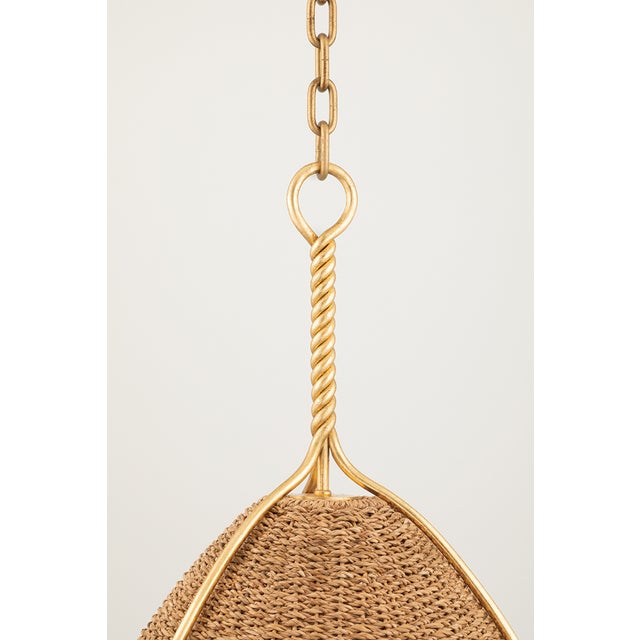 2020s Hudson Valley Lighting Woodlawn 19 in. 1 Light Pendant in Vintage Gold Leaf Finish For Sale - Image 5 of 6