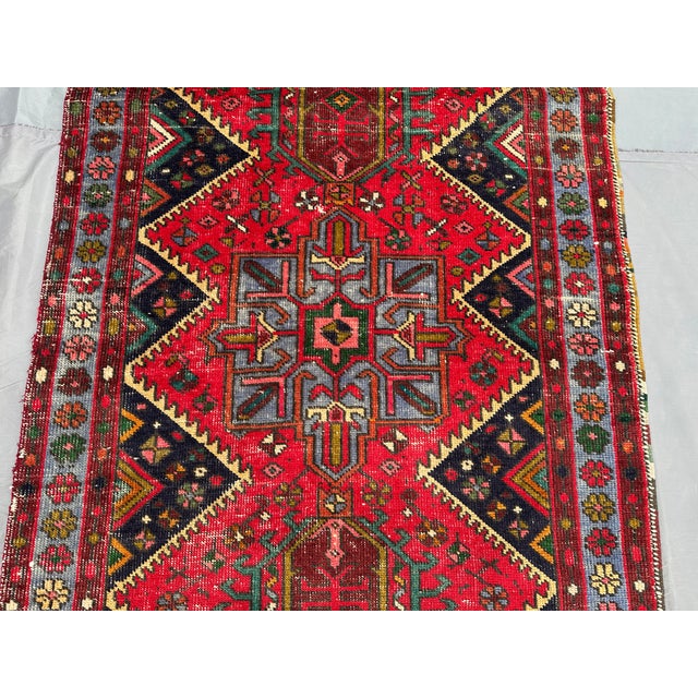 Tribal 1940s Vintage Caucasian Hand-Knotted Wool Rug For Sale - Image 3 of 8