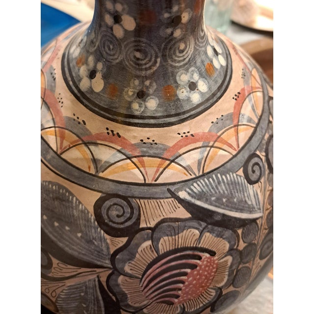 Blue 1960s Tonala Jal Mexico Handcrafted Mid Century Vase For Sale - Image 8 of 12
