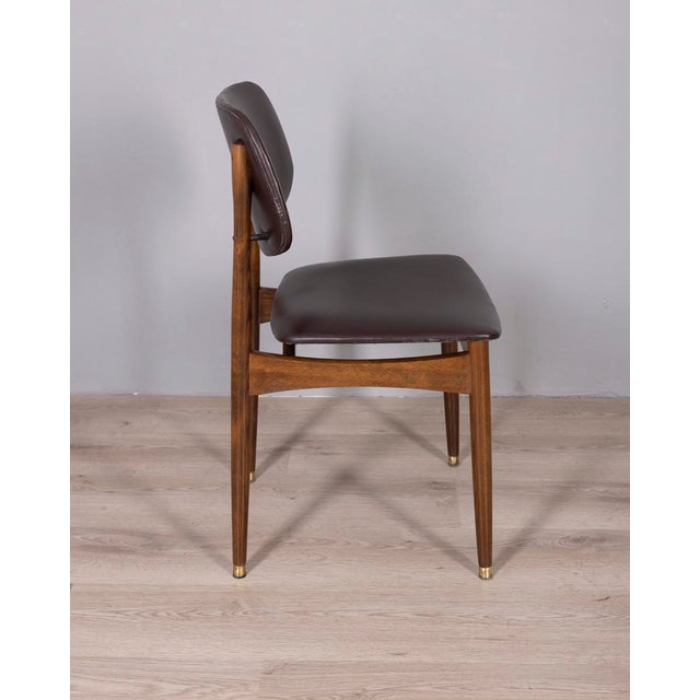Mid-Century Modern Vintage Wood and Leather Chairs by Anonima Castelli from Castelli, 1960s, Set of 8 For Sale - Image 3 of 16
