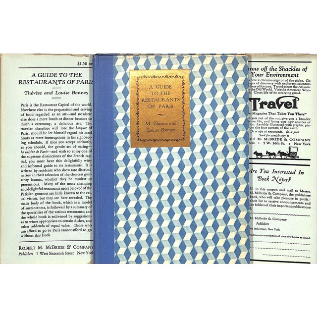 BONNEY, Therese and Louise [88] pp. Robert M. McBride & Company 1929 7 3/4" x 5 1/2" w/ a plan of the city of Paris map...