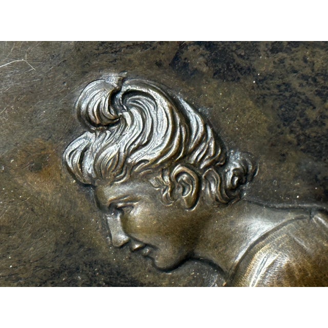 Metal British 19th Century Coalbrookdale Bronze Mother Holding Her Child Wall Sculpture For Sale - Image 7 of 12