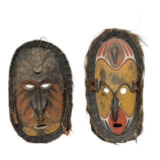Papua New Guinea Sepik River Masks, Set of Two For Sale