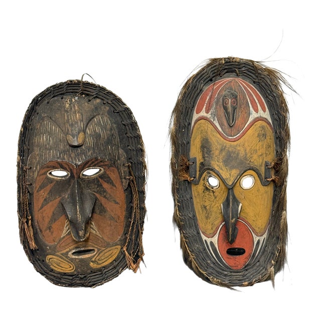 Papua New Guinea Sepik River Masks, Set of Two For Sale
