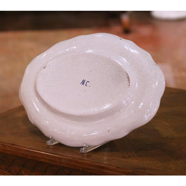 Mid-19th Century French Faience Armorial Platter in Rouen Taste For Sale - Image 9 of 10