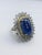 Bochic "Orient" Natural Diamond & Tanzanite Cocktail Ring Set In 18K Gold & Silver Natural Cabochon Tanzanite 17.50 Carat...