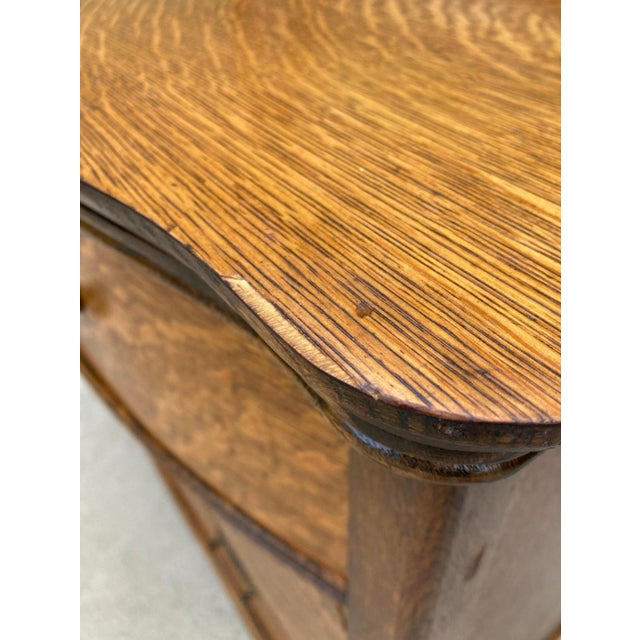 Antique Tiger Oak Four Drawer Dresser W/ Mirror For Sale - Image 10 of 10