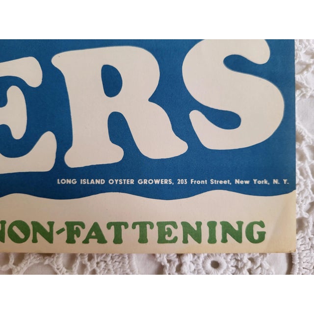 A vintage Long Island Oysters paper advertisement, perfect to frame! It measures 17 ½” x 5”. In excellent condition. It...
