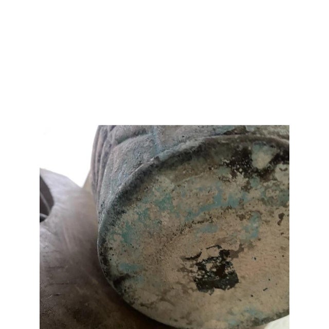 Planter. Mid 20th Century French Country Distressed Metal Planter For Sale - Image 4 of 8