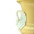 French Country Antique French Pale Yellow Porcelain Swan Handle Lamp For Sale - Image 3 of 10