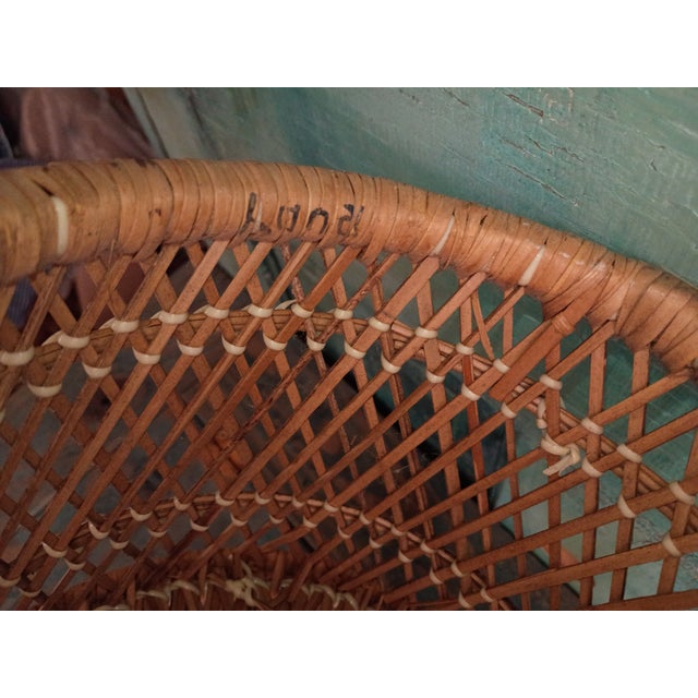 Tan Wicker Peacock Style Doll Chair/Plant Stand For Sale - Image 8 of 10