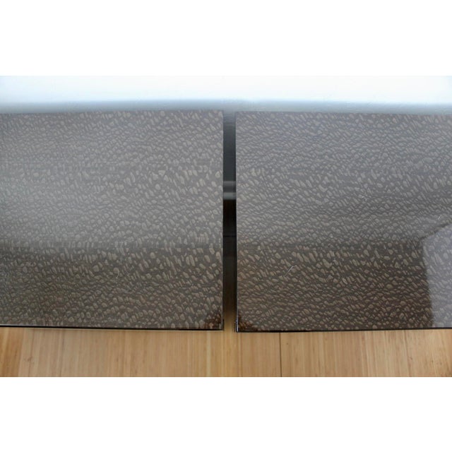 1990s Vintage Italian Giorgio Collection Snakewood Black Lacquered Three Drawer Nightstands Side Tables -a Pair For Sale - Image 14 of 18