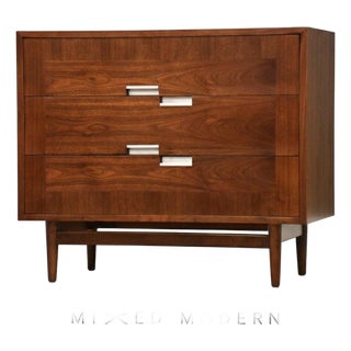 1960s Refinished 36" American of Martinsville Walnut Dresser Chest For Sale
