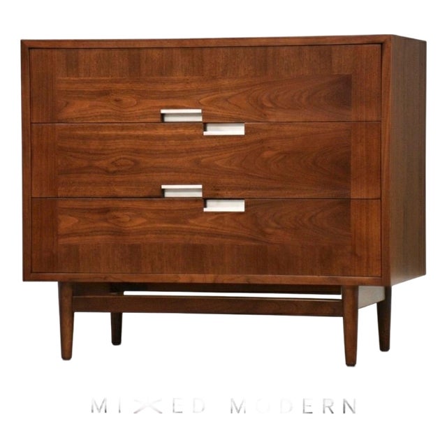 1960s Refinished 36" American of Martinsville Walnut Dresser Chest For Sale