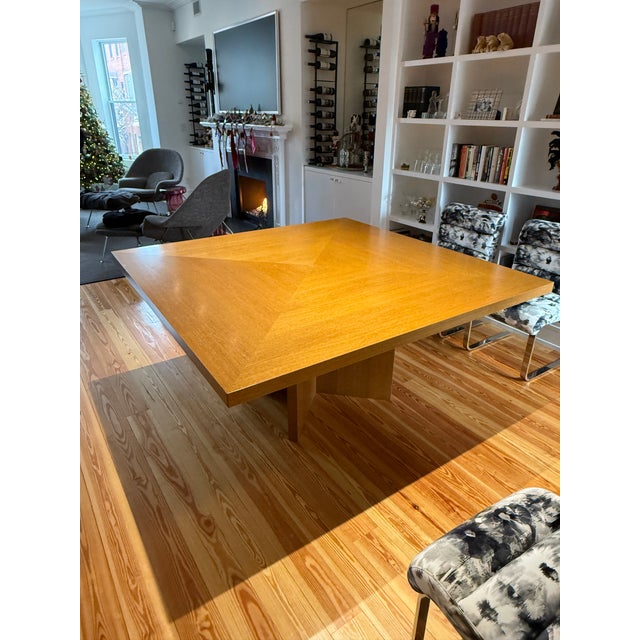 Brown Square Custom Dining Table For Sale - Image 8 of 15