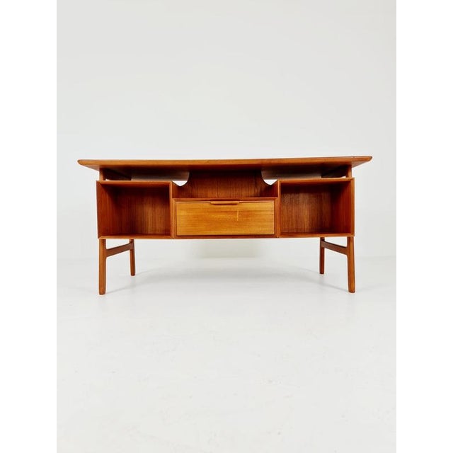 Danish Teak Executive Model No 75 Desk by Omann Jun, 1960s For Sale - Image 16 of 18