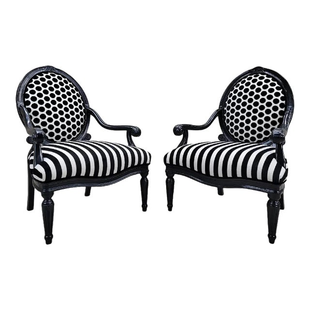 Vintage French Louis XVI Style Armchairs Newly Reupholstered - Pair For Sale