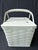 Vintage Painted Splint Wood Picnic Basket For Sale - Image 9 of 15