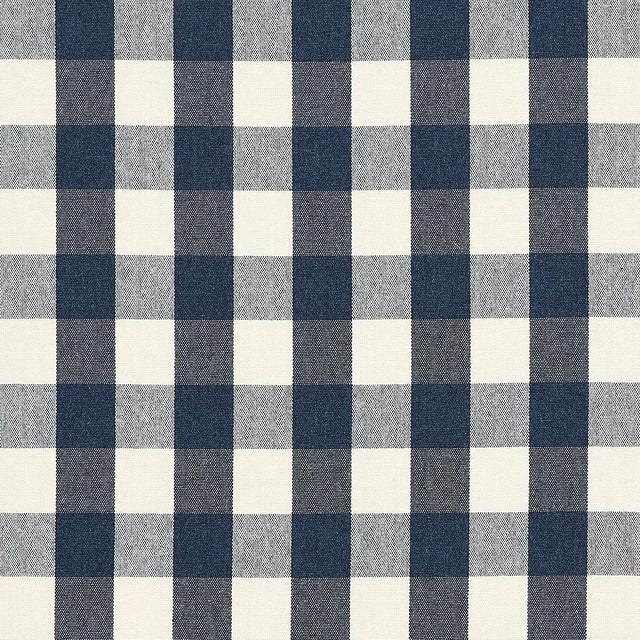 Schumacher Sample - Schumacher Dutton Buffalo Check Fabric in Navy For Sale - Image 4 of 4