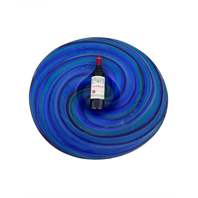 An extraordinary Handcrafted by renowned Romanian master glass artist loan Nemtoi, large Nemtoi glass platter- offering...