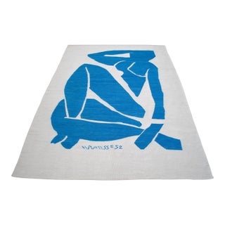 Henri Matisse Blue Nude 3 Inspired Silk Hand Woven Rug For Sale