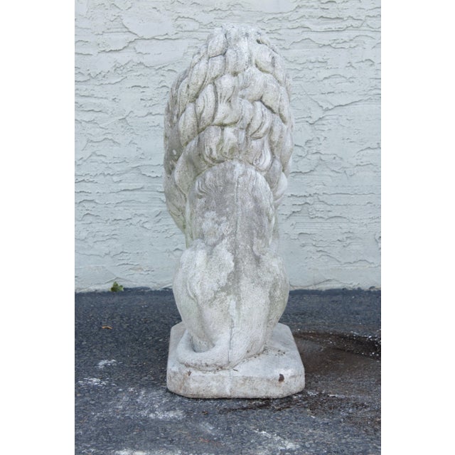 Vintage Cast Stone Garden Lion Statues - A Pair For Sale In Philadelphia - Image 6 of 13