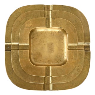 Italian Sculptural Brass Ashtrays by Carl Auböck, 1970s, Set of 3 For Sale