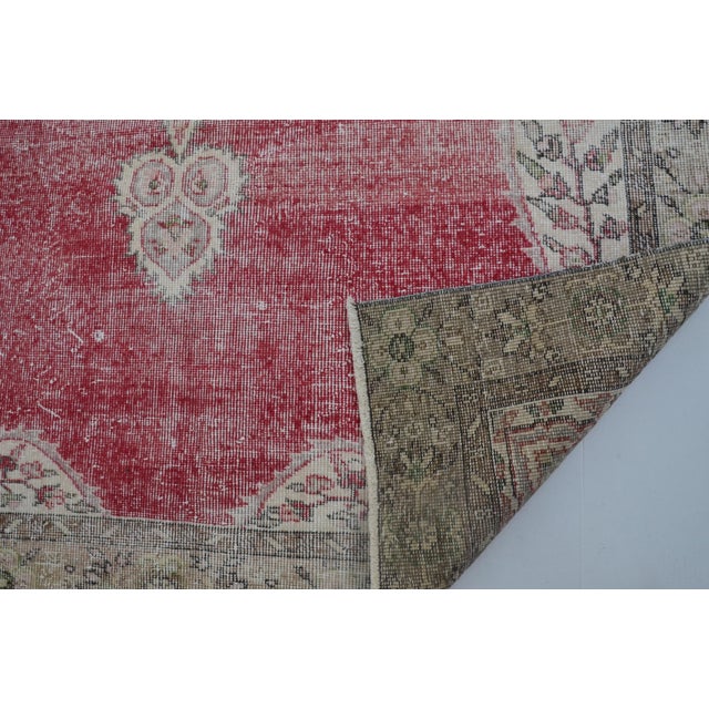 Textile Oushak Vintage Wool Area Carpet For Sale - Image 7 of 7