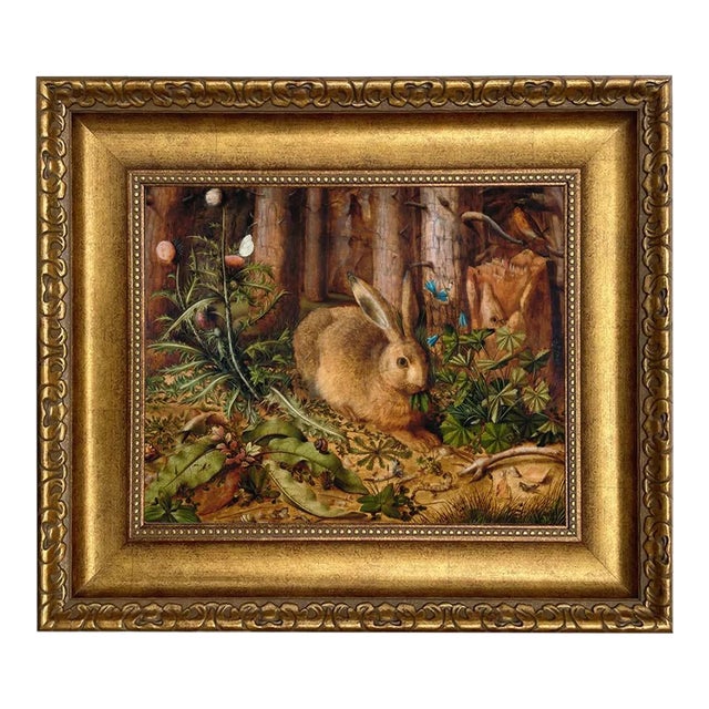 Rabbit in the Forest 11x14" Framed Print on Canvas For Sale