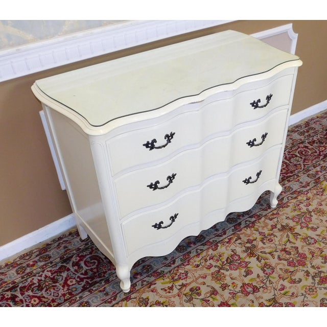 1960s Fruitwood French Provincial White Lacquered Bedroom Dresser Chest