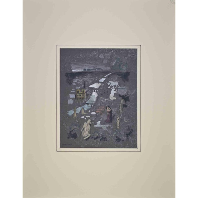 Paul Emile Colin, Composition, Tempera, Mid-20th Century For Sale