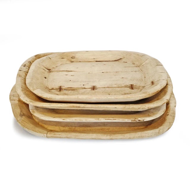 Vintage Rustic Sun Bleached Wood Tray For Sale - Image 4 of 6