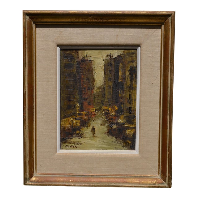 City Oil Painting by Custer For Sale