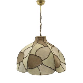 Ceiling Lamp in Suede Patchwork, 1970s For Sale