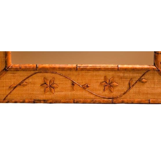 1960s Italian Coastal Carved Ornate Bamboo & Rice Mat Riviera Wall Mirror For Sale In Los Angeles - Image 6 of 6