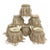 Vintage Hollywood Regency Bullion Fringe Champagne Chandelier Lamp Shades - Set of 8 For Sale