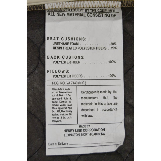 1990s Vintage Henry Link Pencil Reed Upholstered Painted Chairs - Set of 4 For Sale - Image 10 of 10