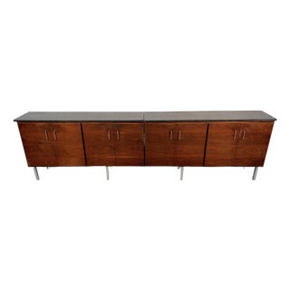 Long Mid 20th Century Modern Marble Credenza For Sale
