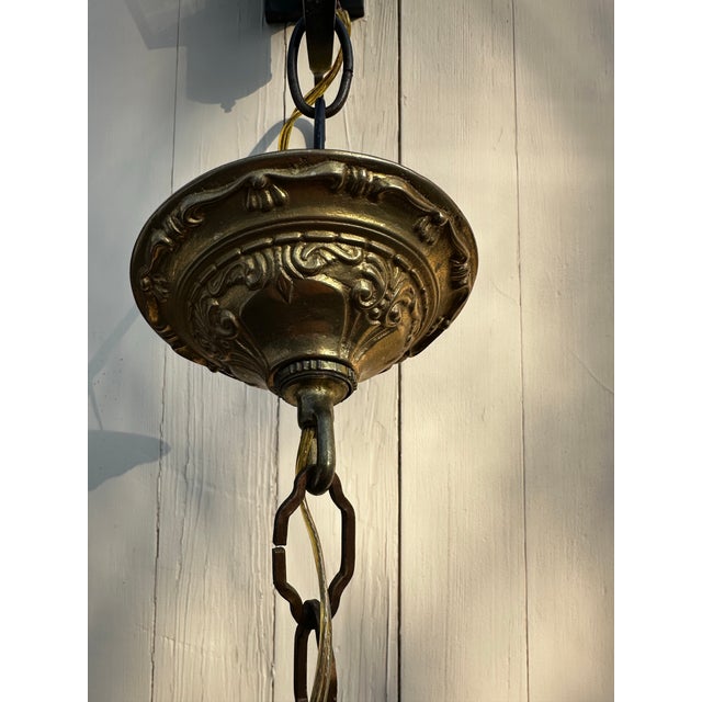 Vintage Hollywood Regency Four Arm Gilt Chandelier Made in Italy For Sale - Image 11 of 12