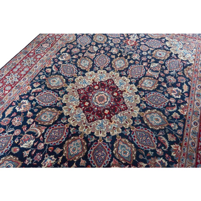 Hand-Knotted Mashhad Oriental Rug For Sale - Image 5 of 12